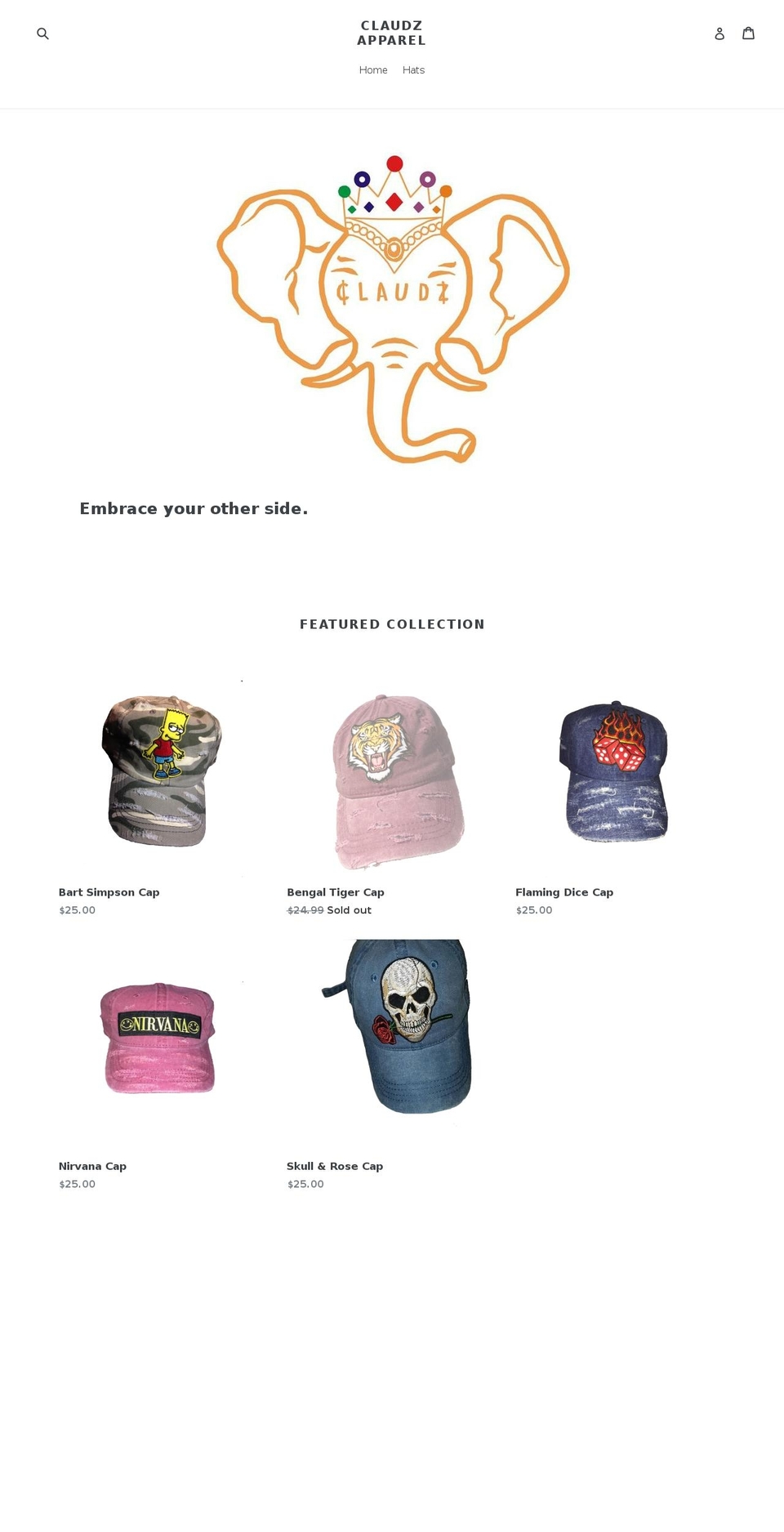 claudz.com shopify website screenshot
