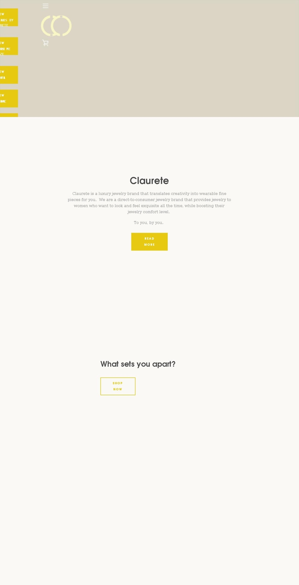claurete.com — Shopify storefront screenshot