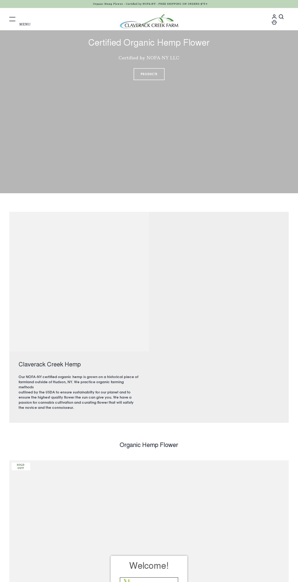claverackcreekfarm.com shopify website screenshot