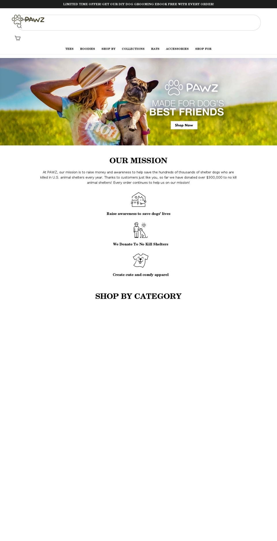 clawz.org shopify website screenshot