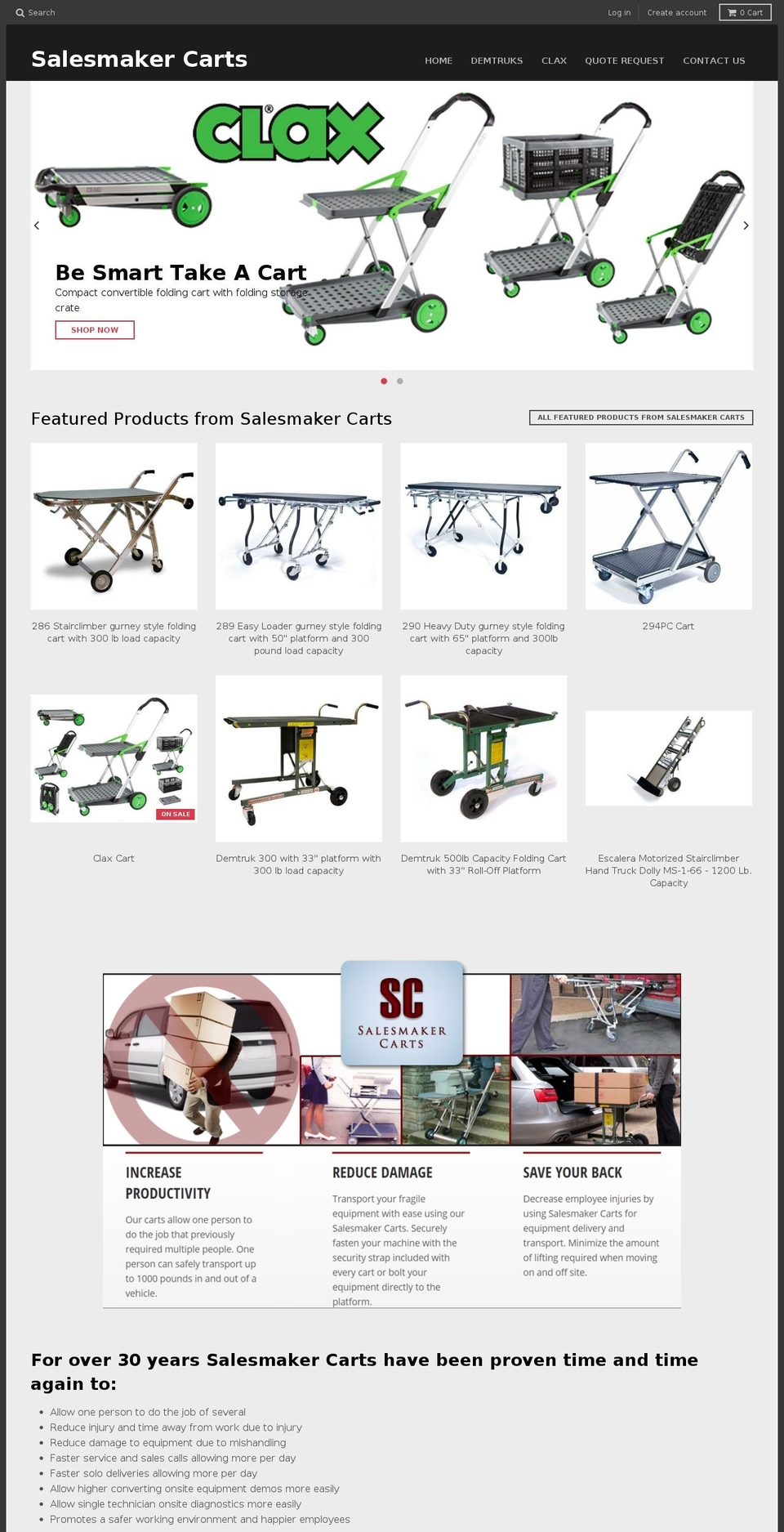 claxcart.com shopify website screenshot