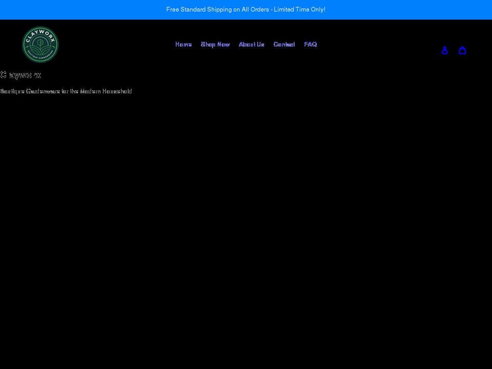 clay-worx.com shopify website screenshot