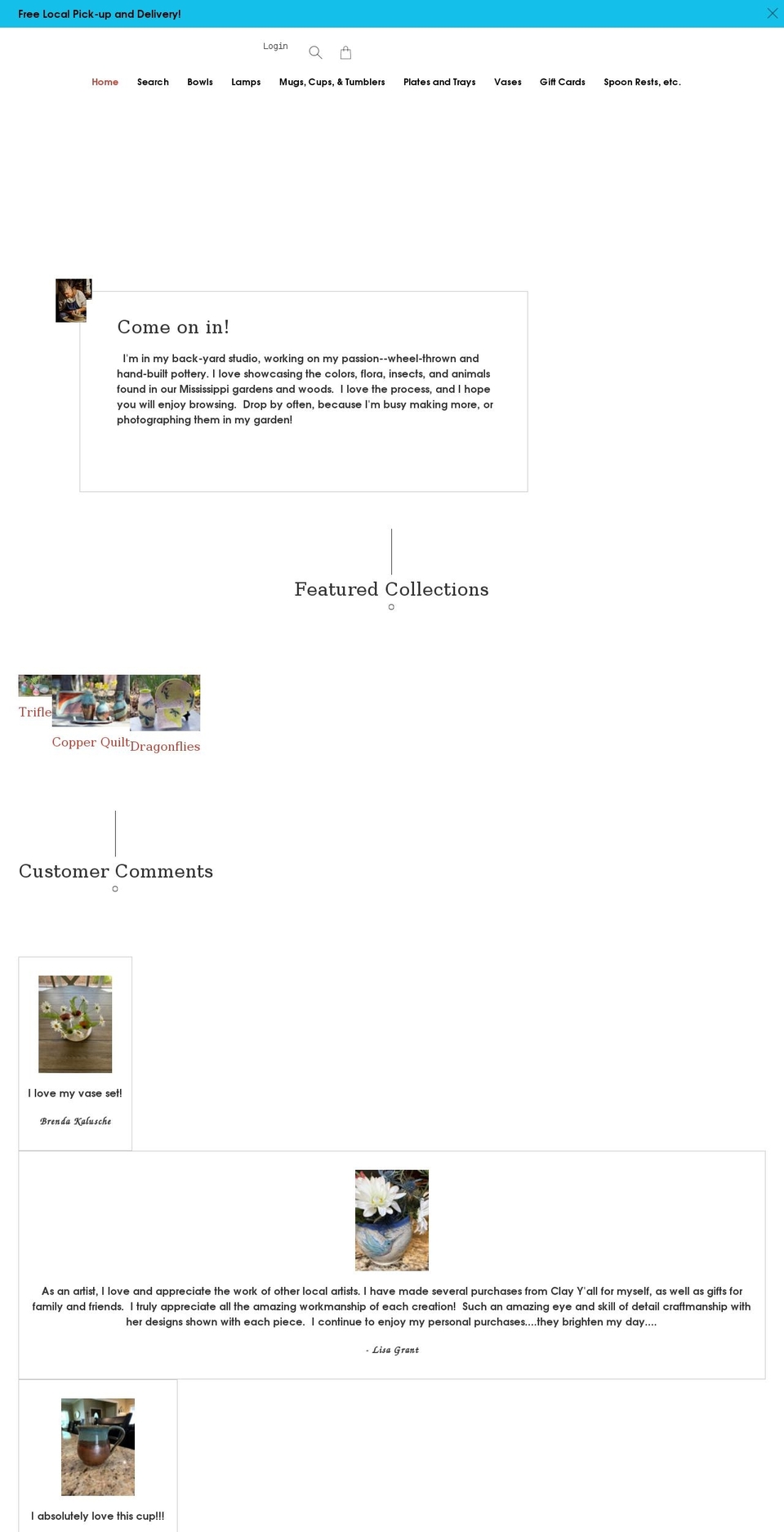 clay-yall.com shopify website screenshot