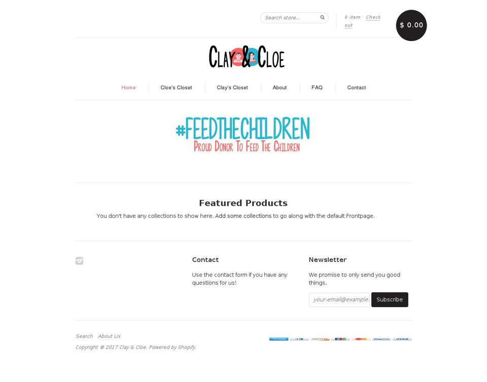 clayandcloe.com shopify website screenshot