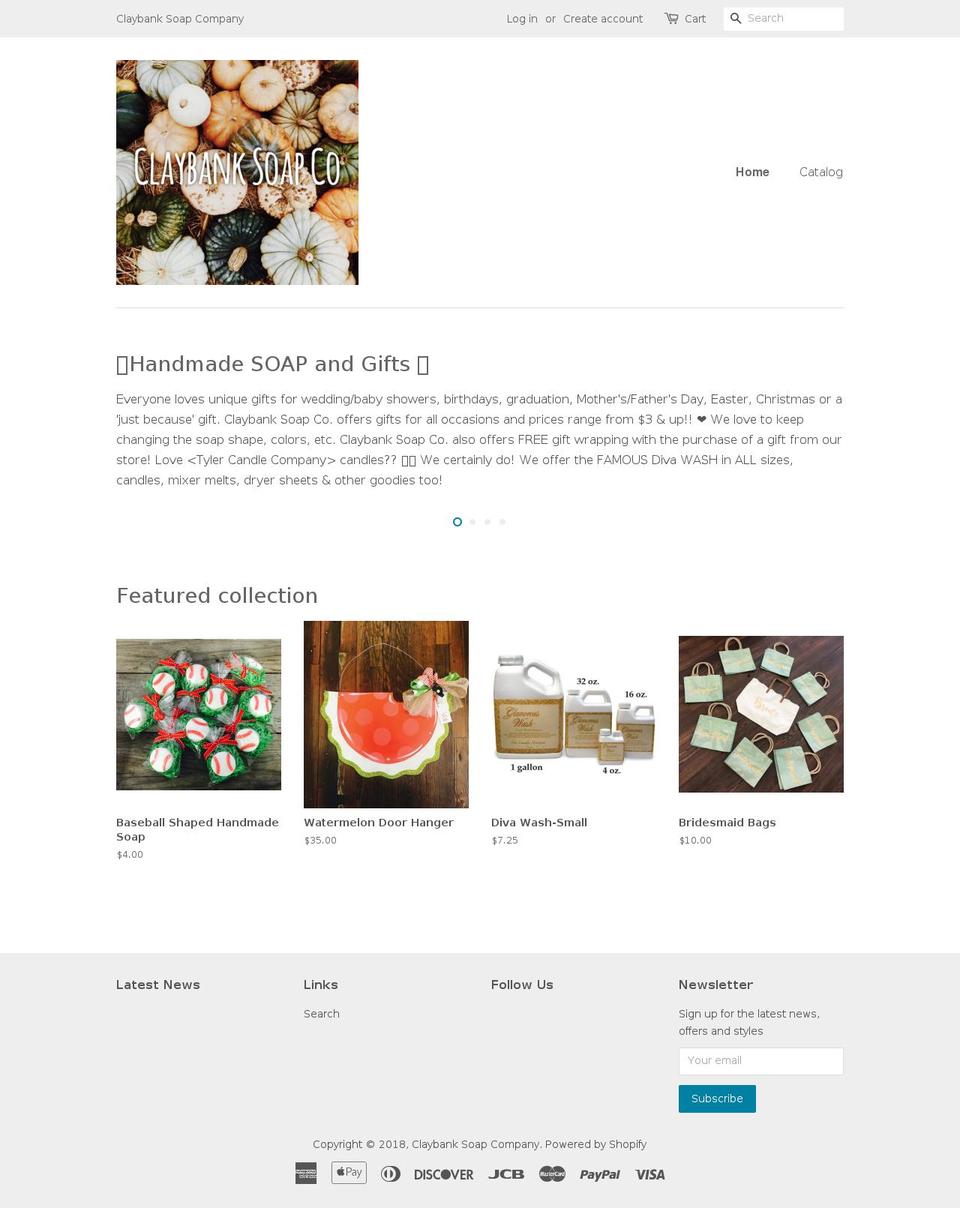 claybanksoapco.com — Shopify storefront screenshot