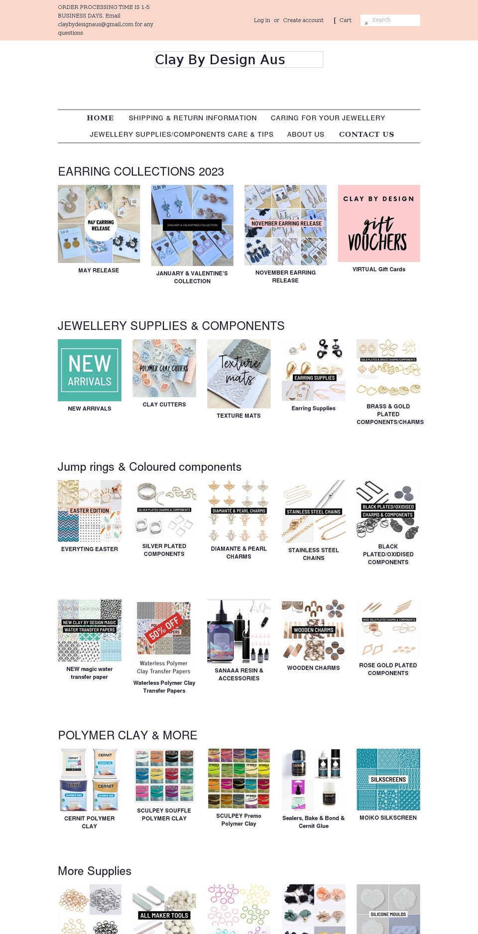 claybydesignaus.com shopify website screenshot