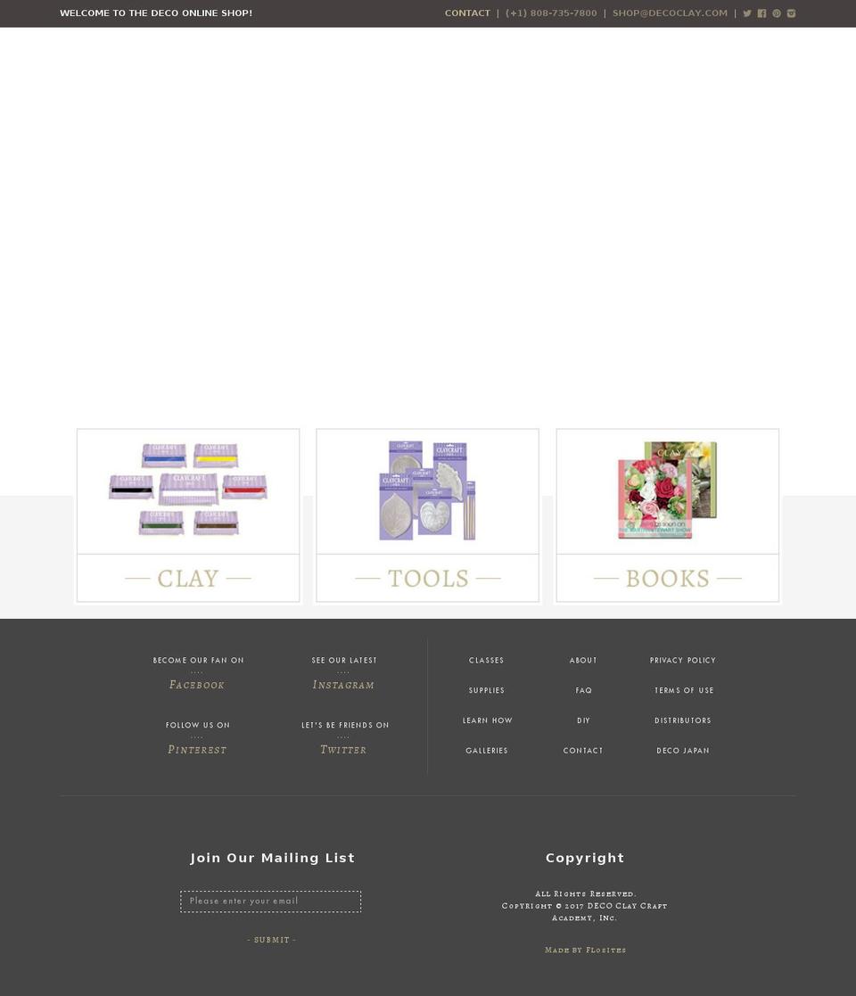 claycraftbydeco.biz shopify website screenshot