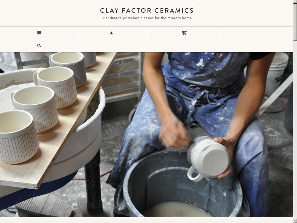 clayfactorceramics.com shopify website screenshot