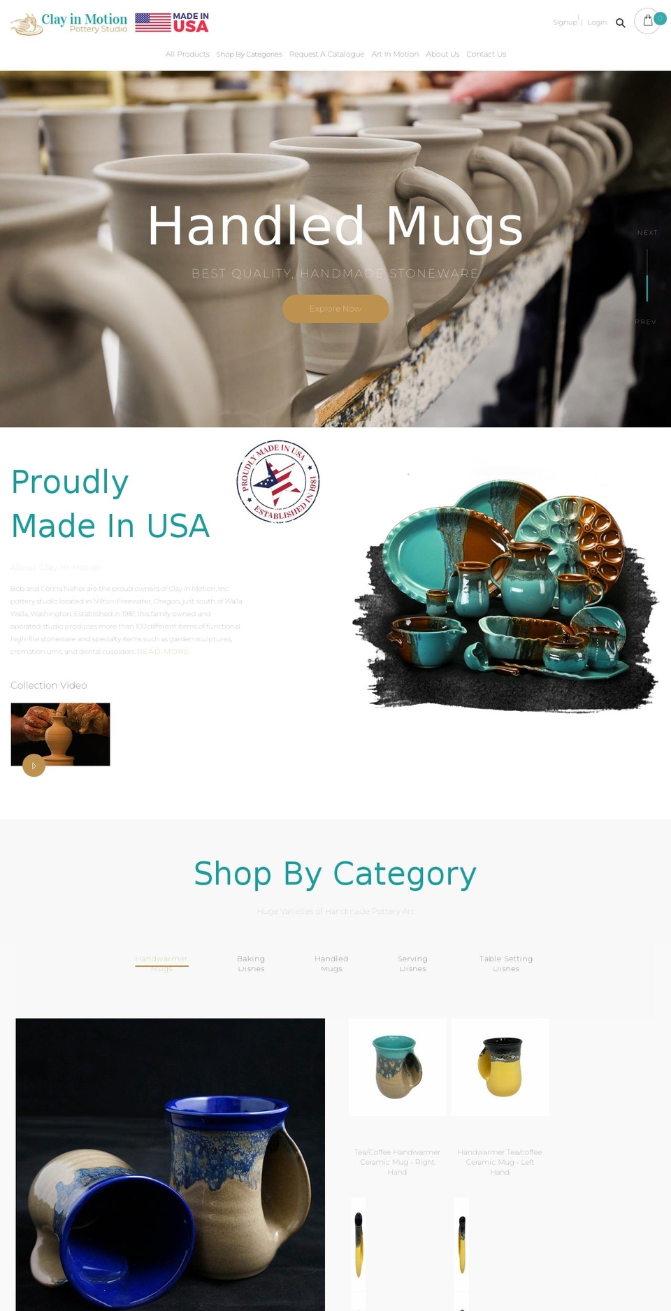 clayinmotion.com shopify website screenshot