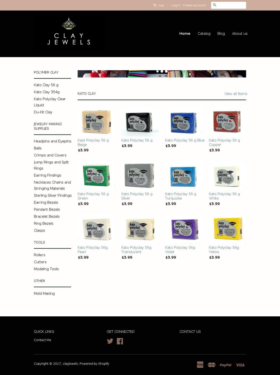 clayjewels.com shopify website screenshot