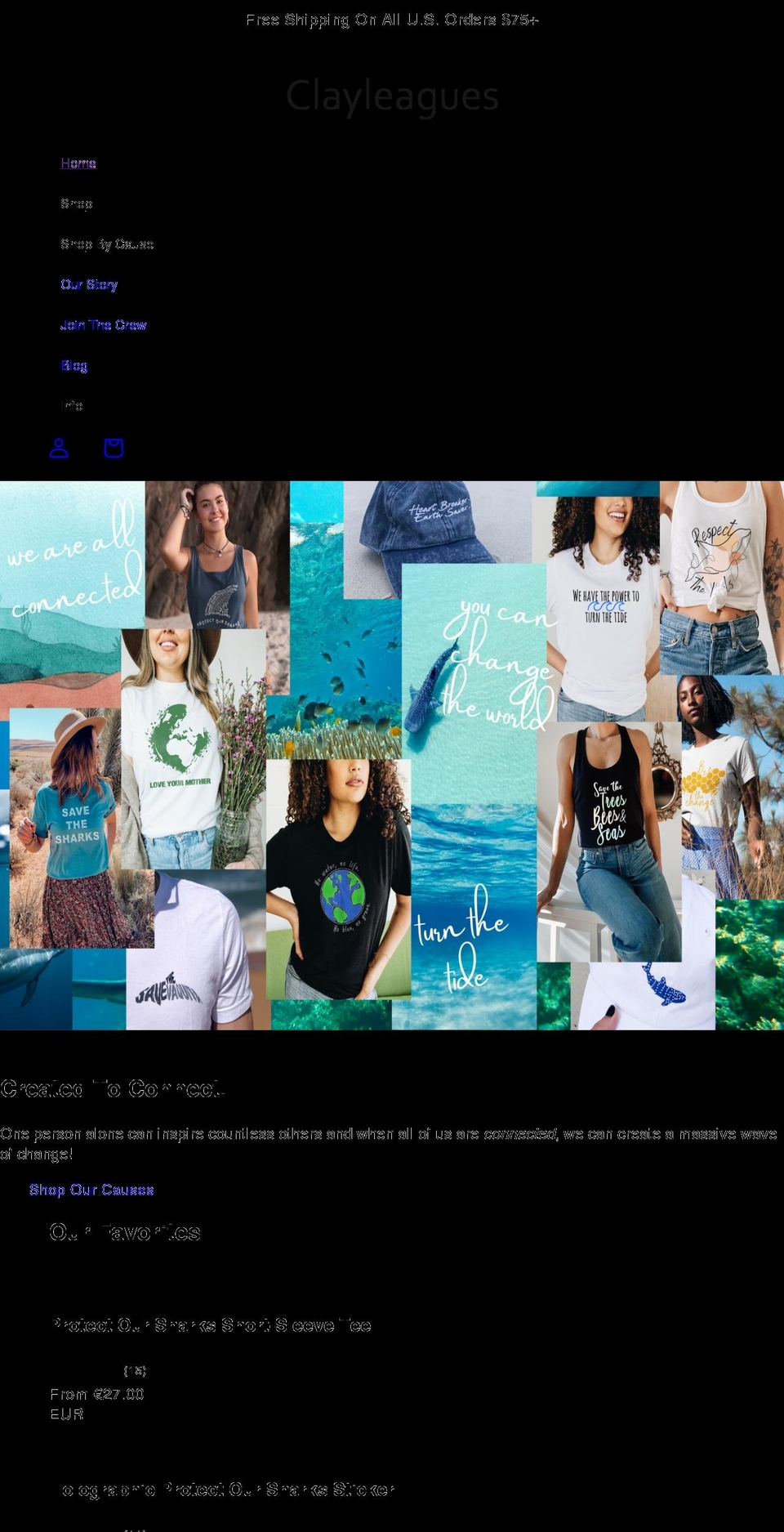 clayleagues.com shopify website screenshot