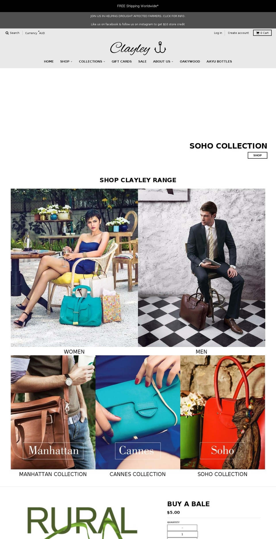 clayley.com — Shopify storefront screenshot