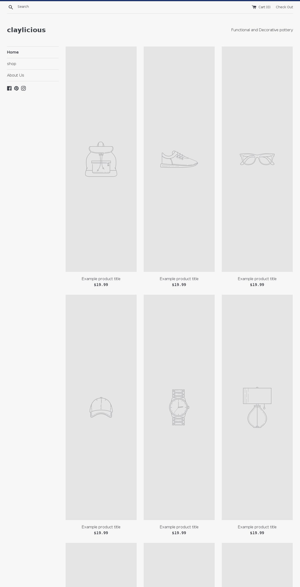 claylicious-pottery.com — Shopify storefront screenshot