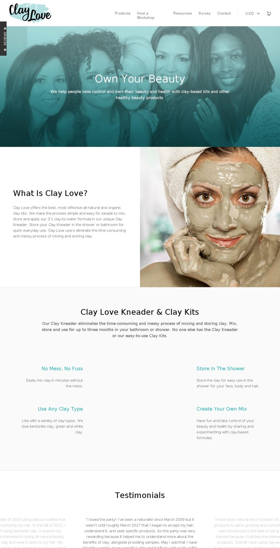 claylove.com shopify website screenshot
