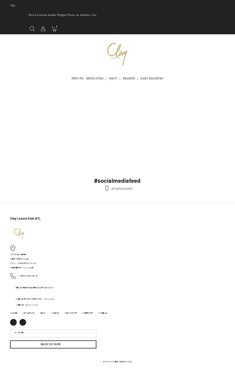 hooli-v-- with Installments message Shopify theme site example clayluxurykids.com