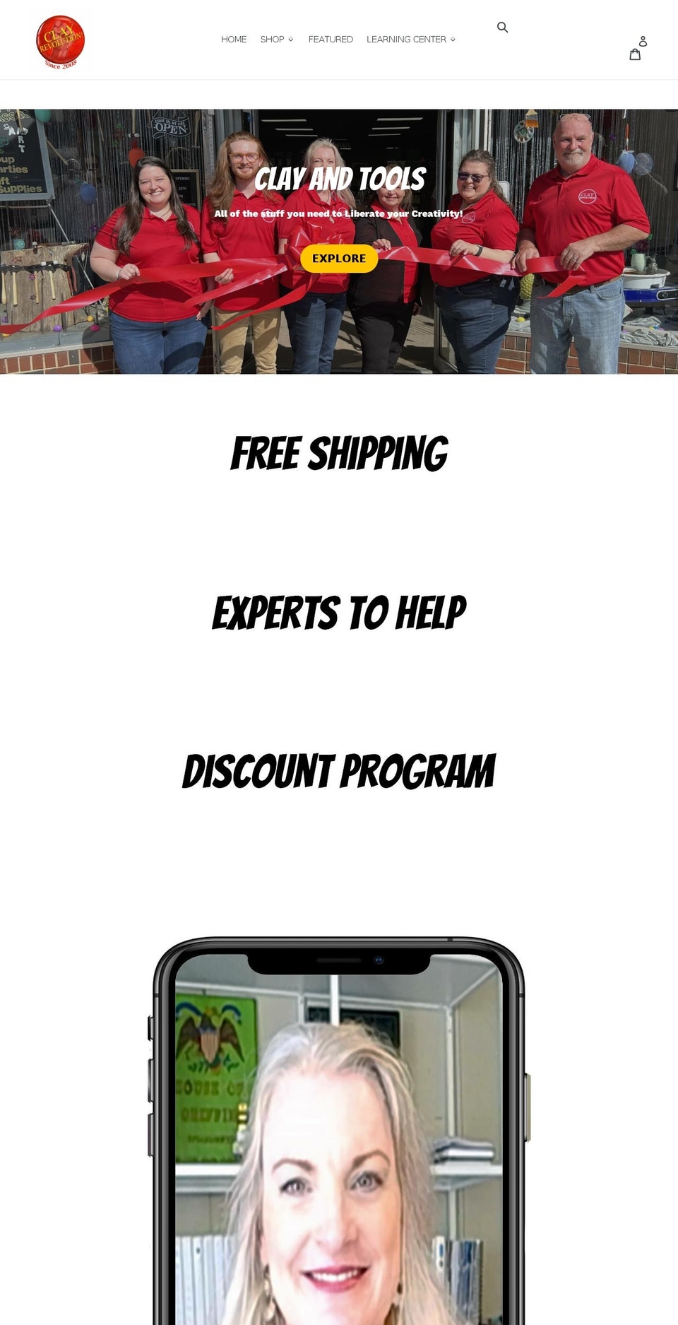 clayrevolution.com shopify website screenshot