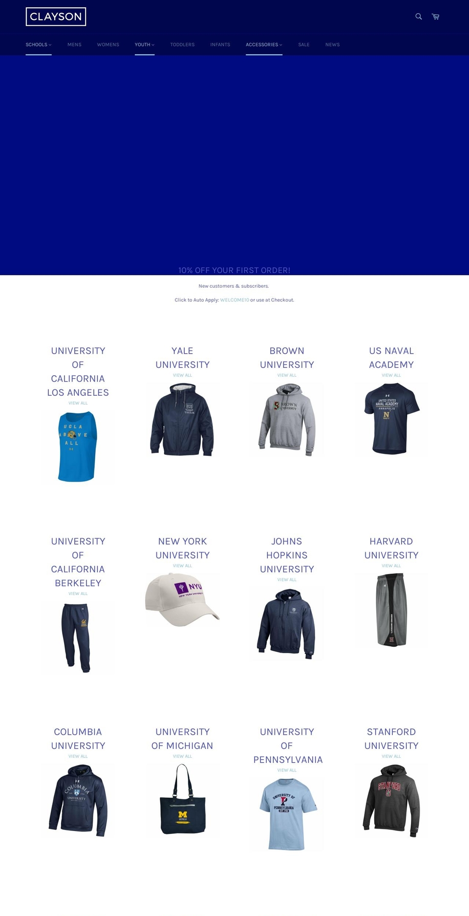 clayson.com shopify website screenshot