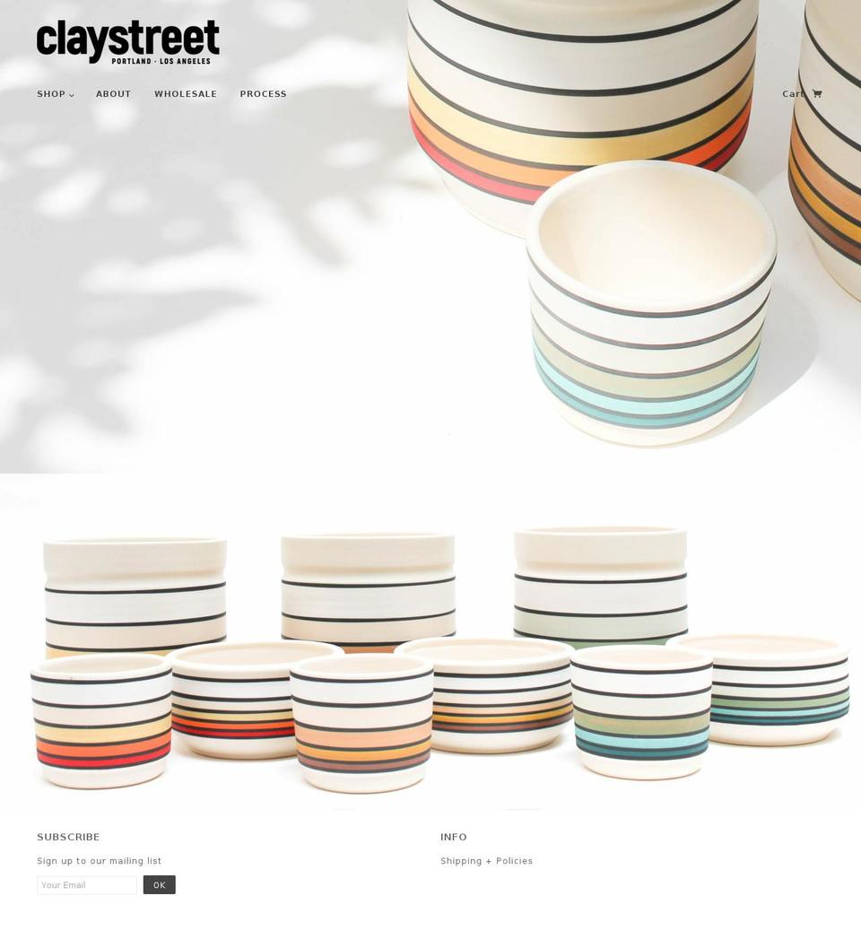 claystreetca.com shopify website screenshot