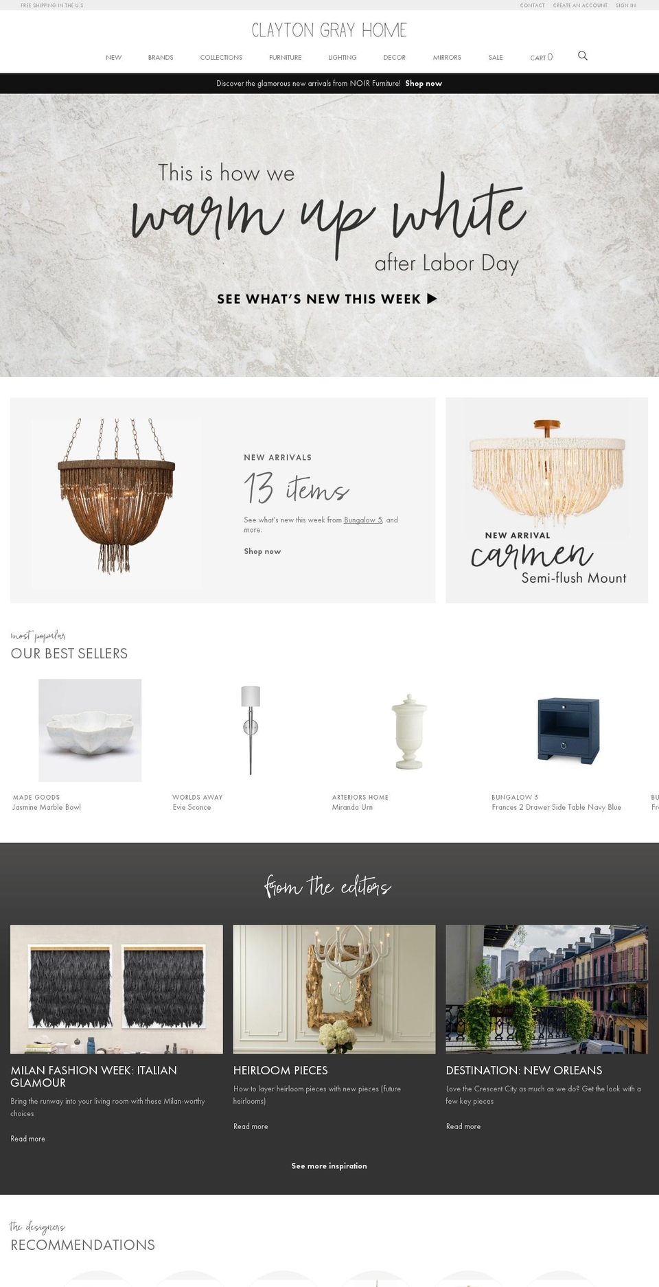 ClaytonGrayHome with Filters, Lookbook, Similar Shopify theme site example claytongrey.com