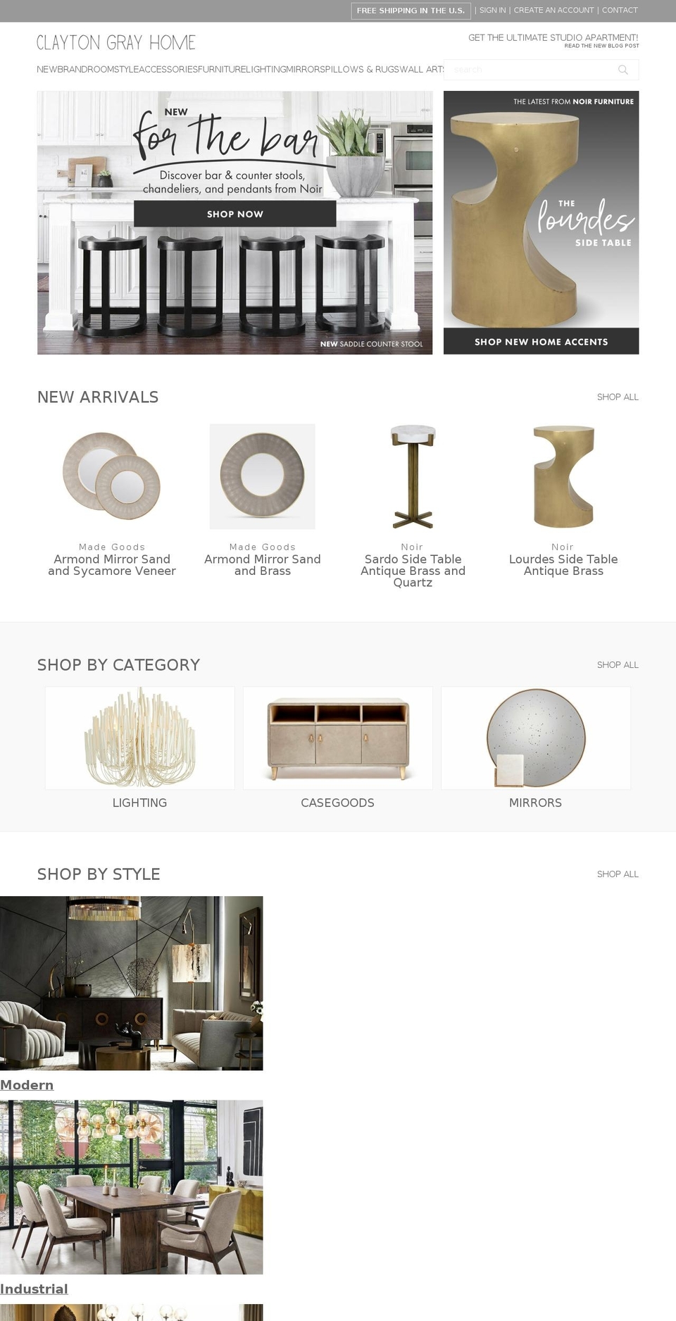 ClaytonGrayHome with Filters, Lookbook, Similar Shopify theme site example claytongreyhome.com