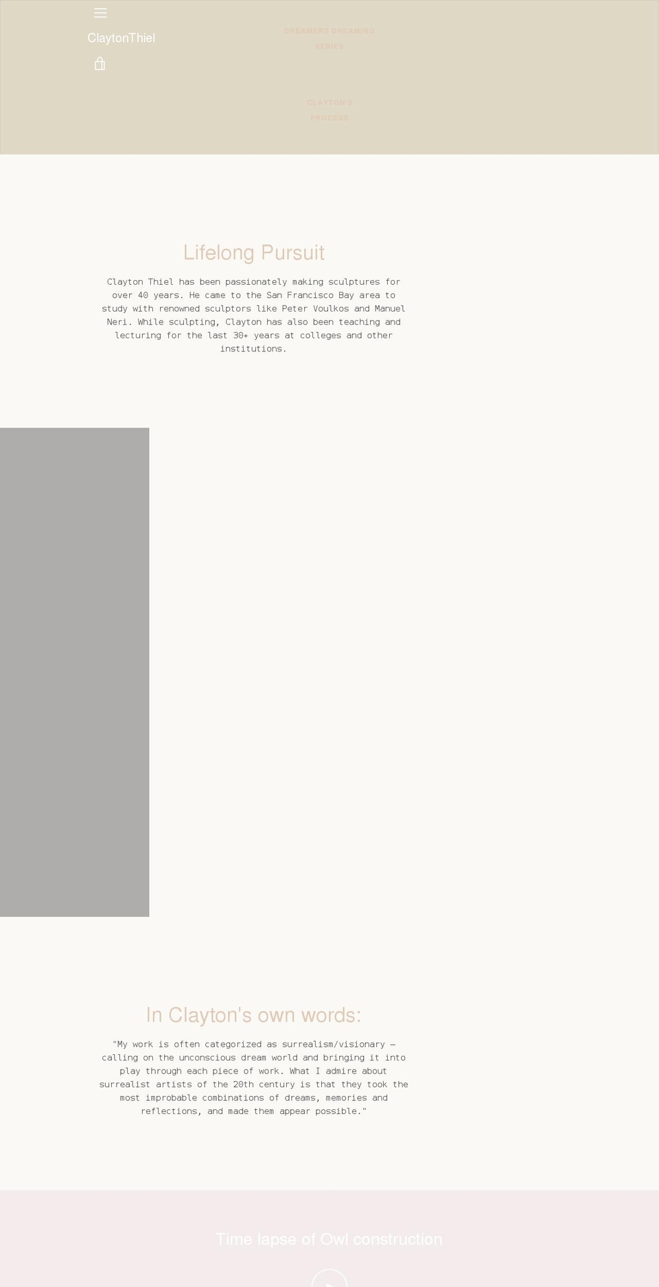 claytonthiel.com shopify website screenshot