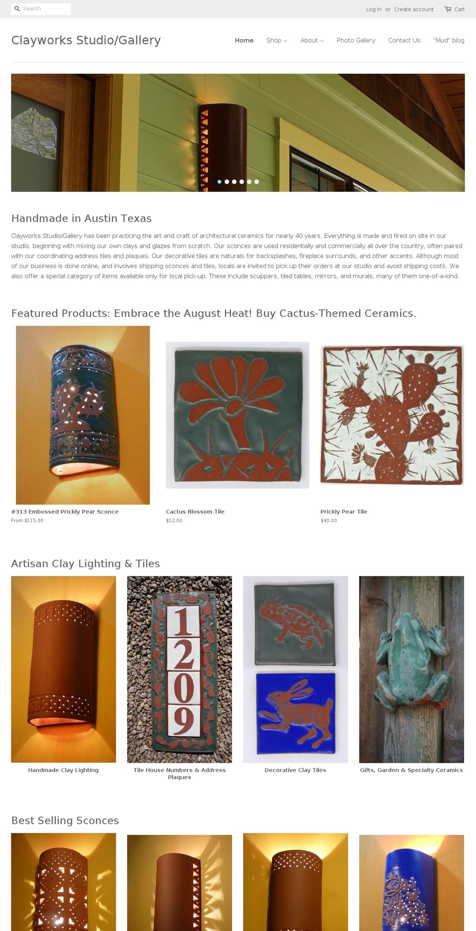 clayworks.net shopify website screenshot