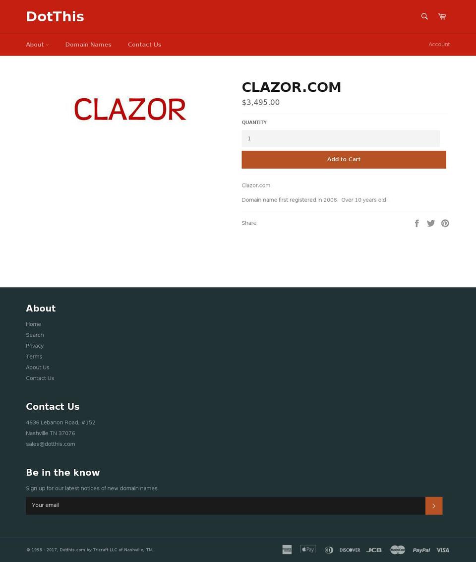 clazor.com shopify website screenshot