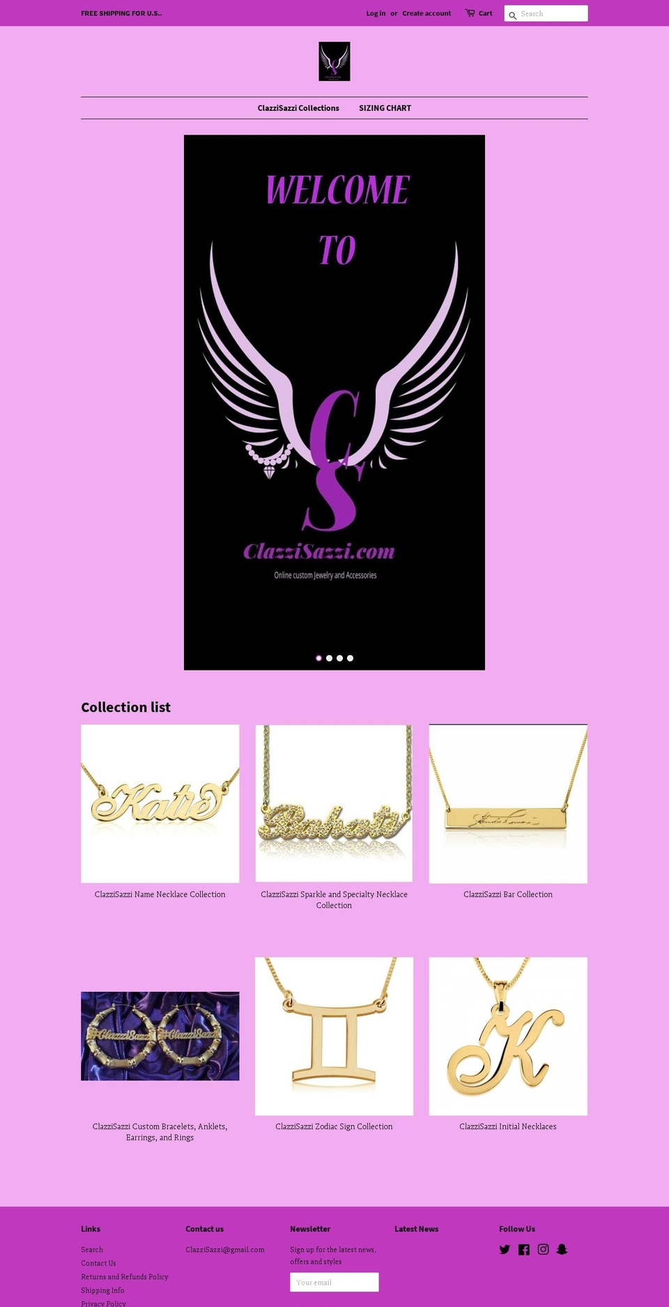 clazzisazzi.com — Shopify storefront screenshot
