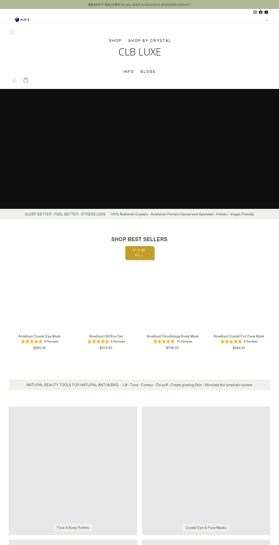 clbluxe.com shopify website screenshot