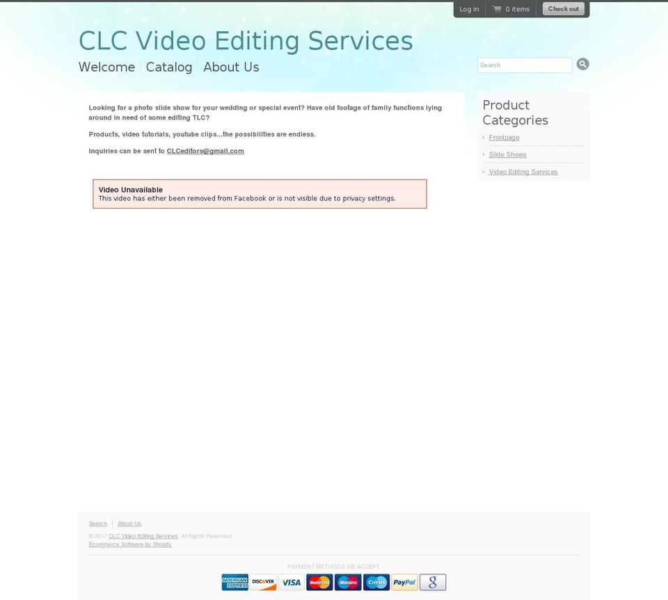 clceditingservices.com shopify website screenshot