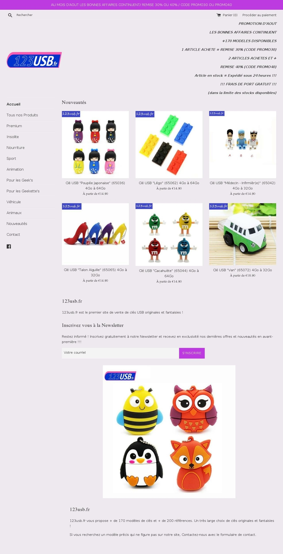 cle-usb-originale.com — Shopify storefront screenshot