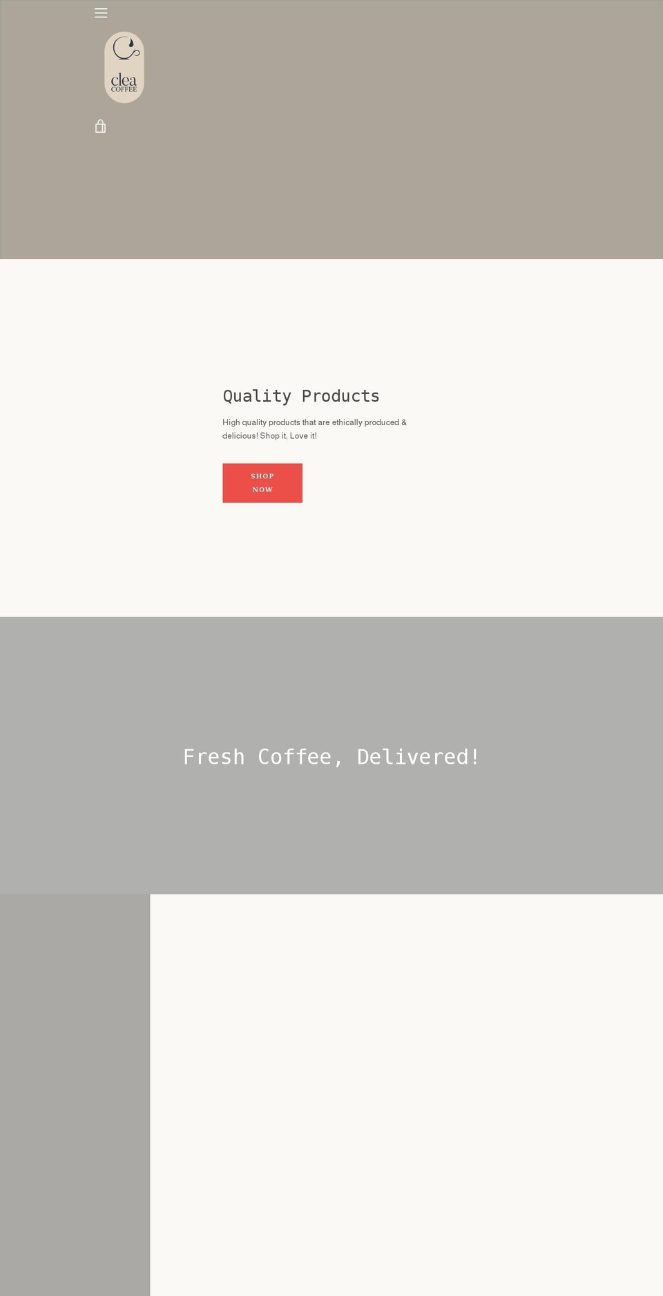 DropShipForSale Shopify theme site example cleacoffee.com