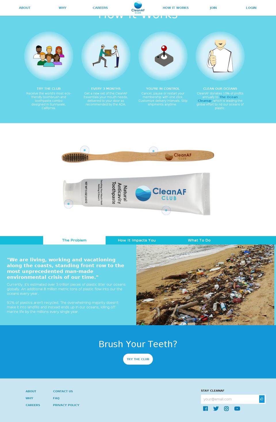 cleanafclub.com — Shopify storefront screenshot
