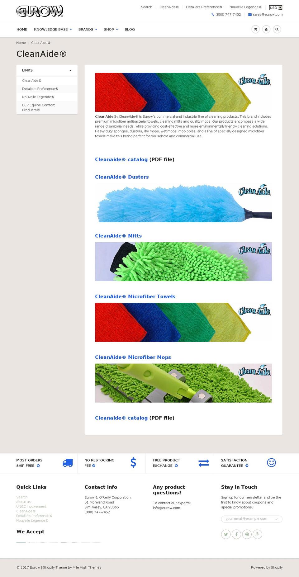 cleanaidecommercial.com shopify website screenshot