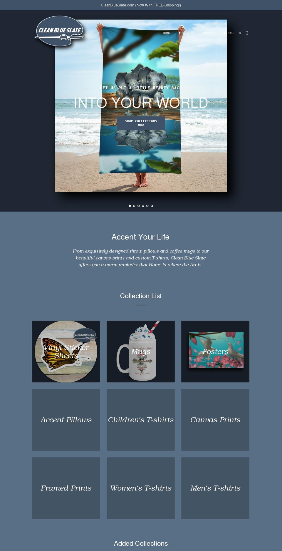 cleanblueslate.com shopify website screenshot