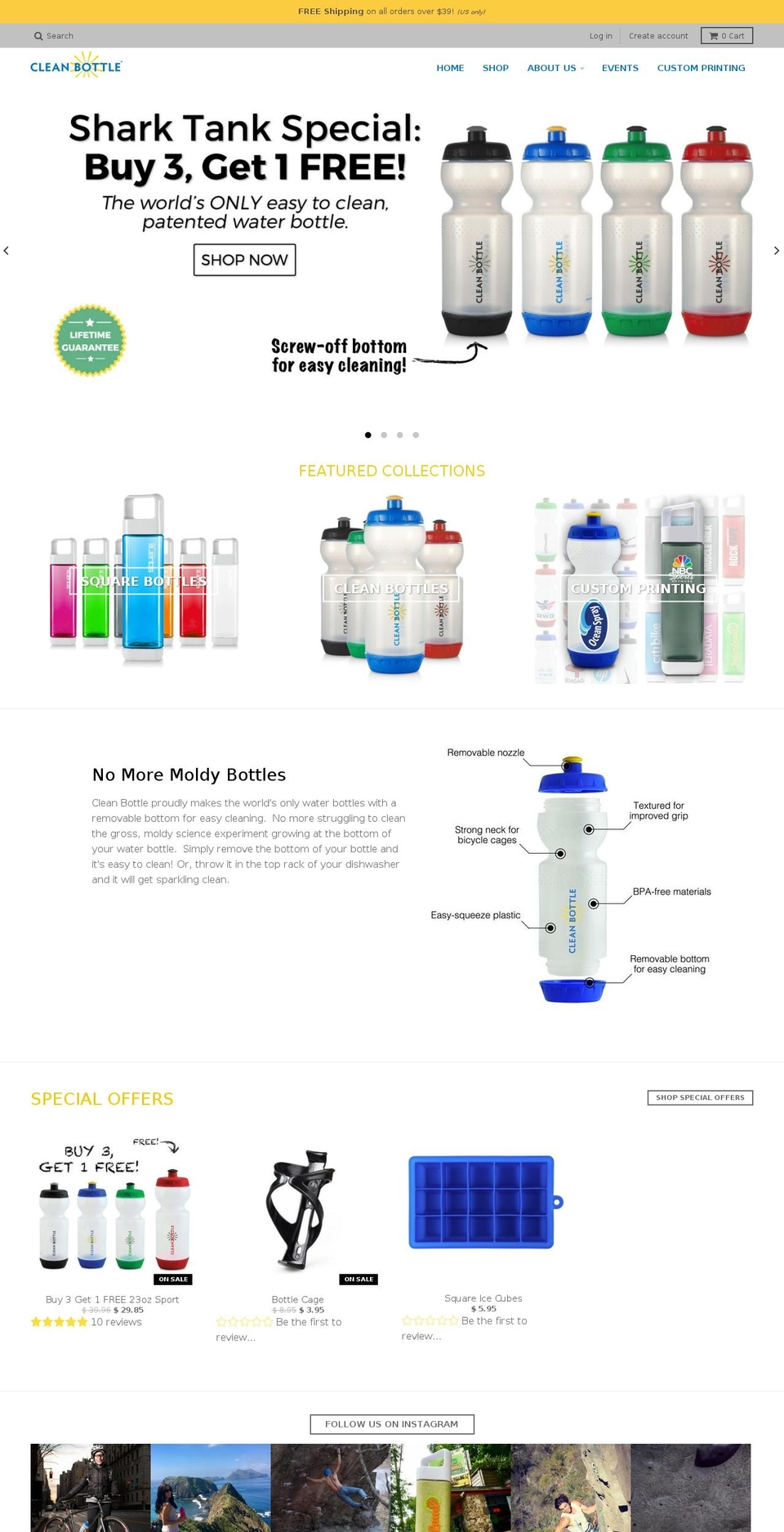 cleanbottle.com shopify website screenshot