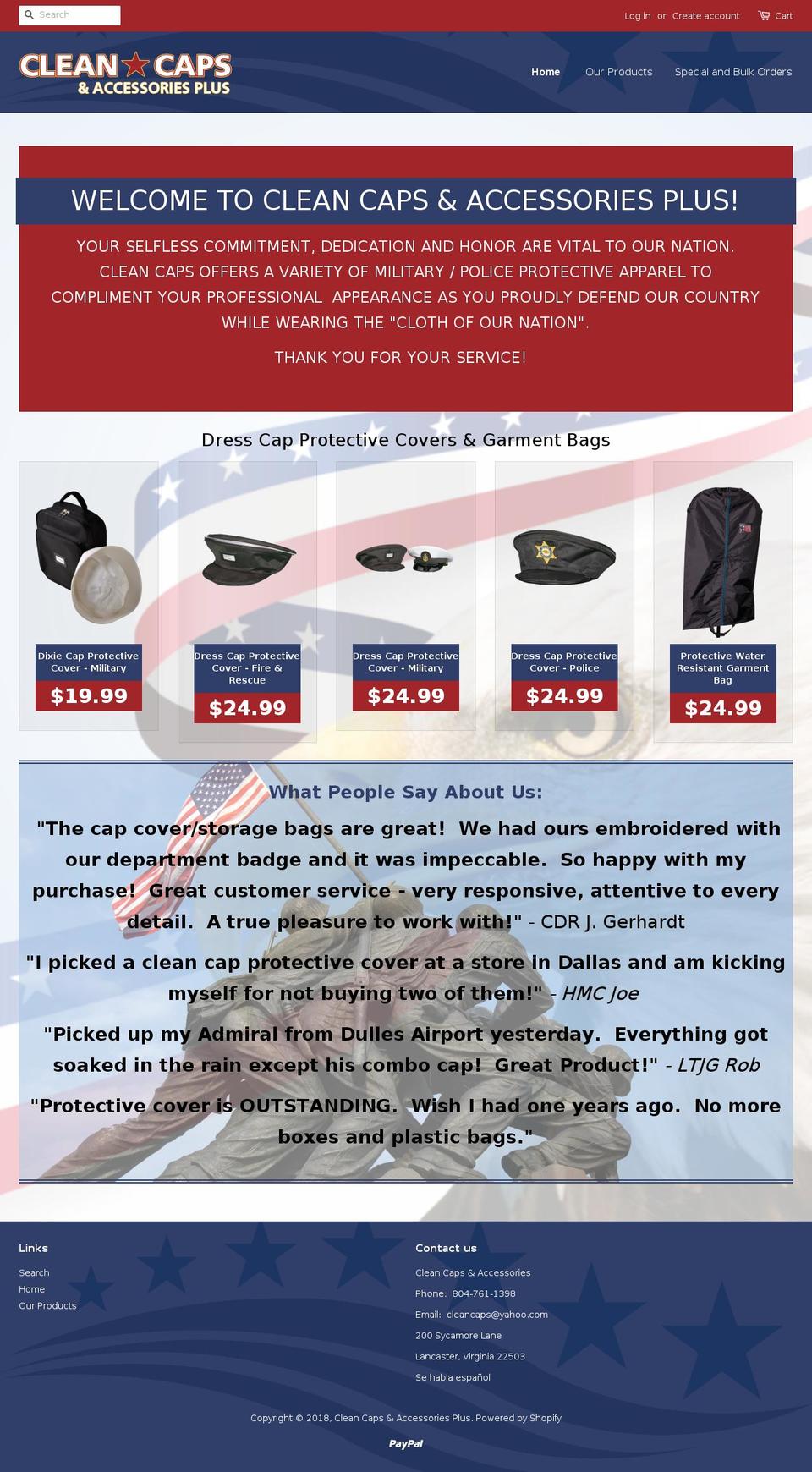 cleancapslimited.com shopify website screenshot