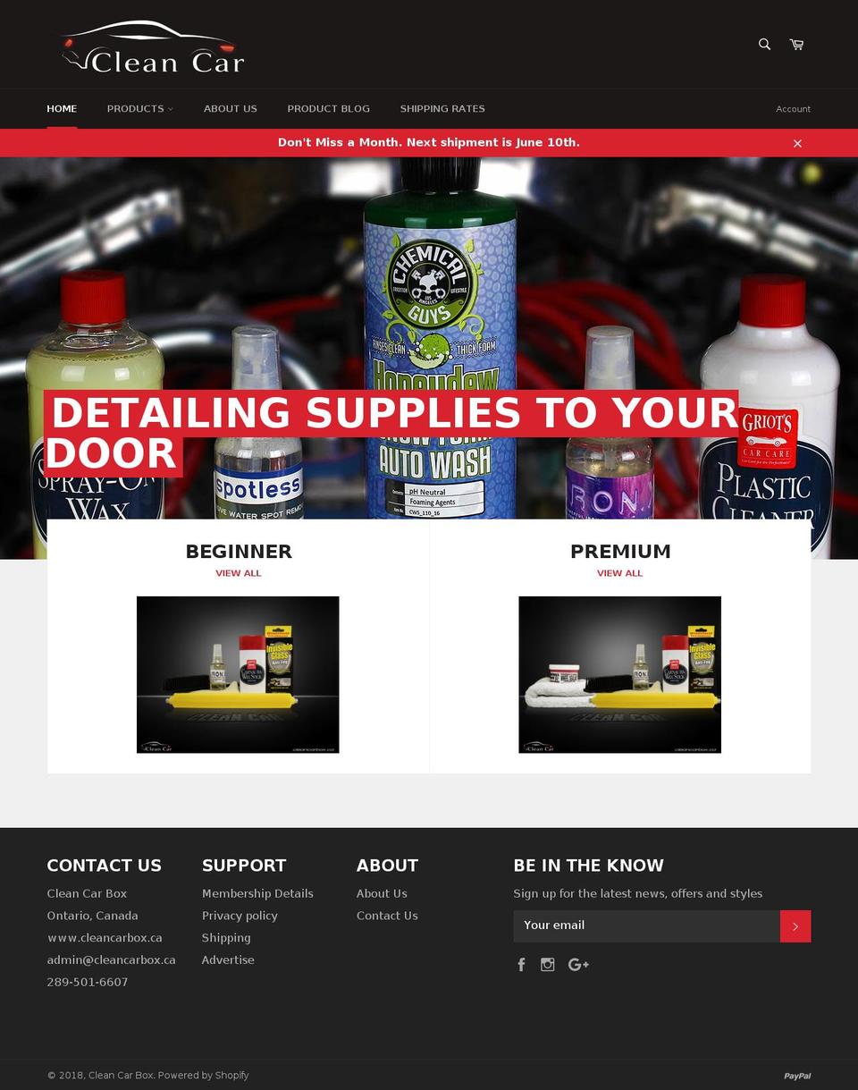 cleancarbox.com — Shopify storefront screenshot