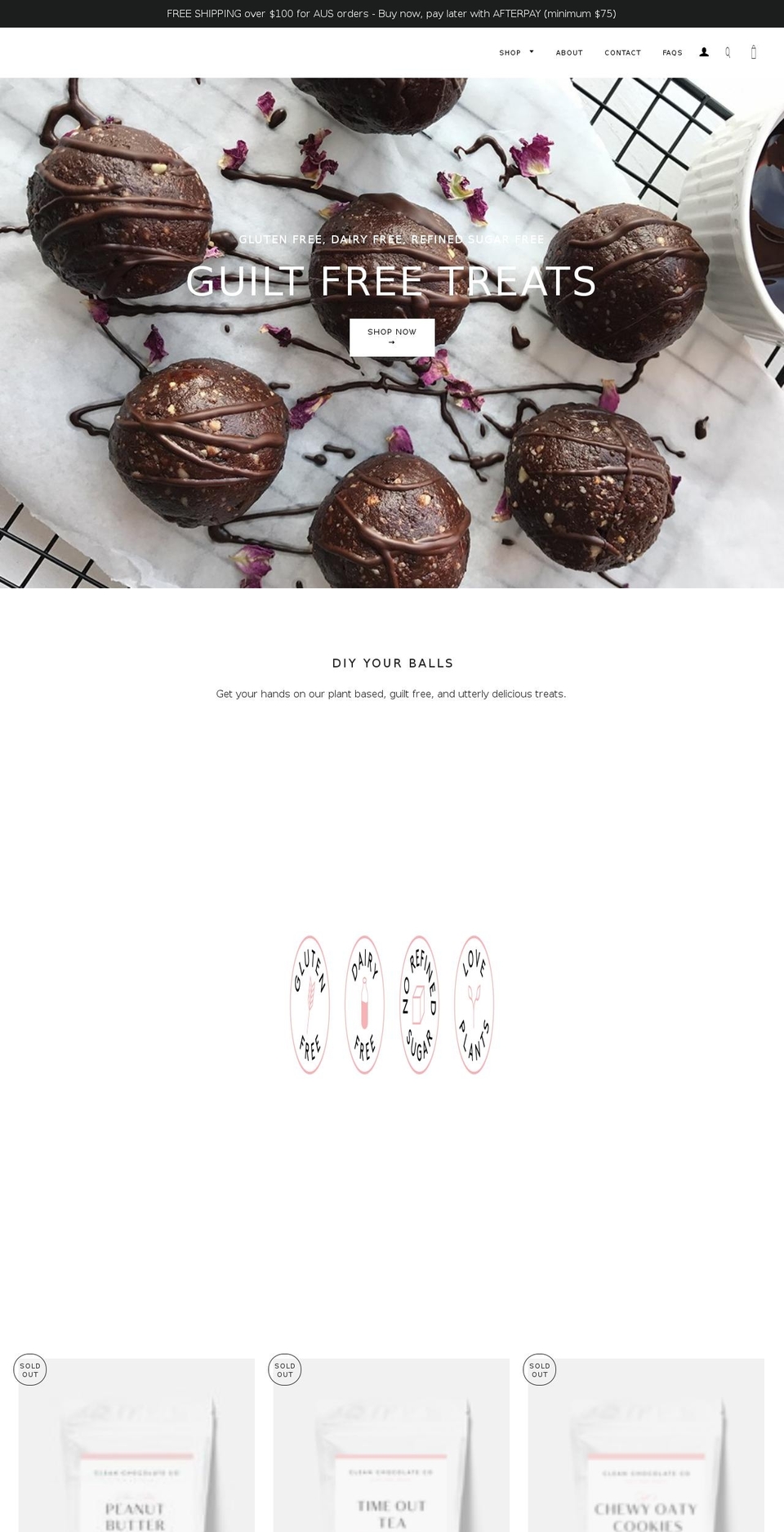 cleanchocolateco.com shopify website screenshot