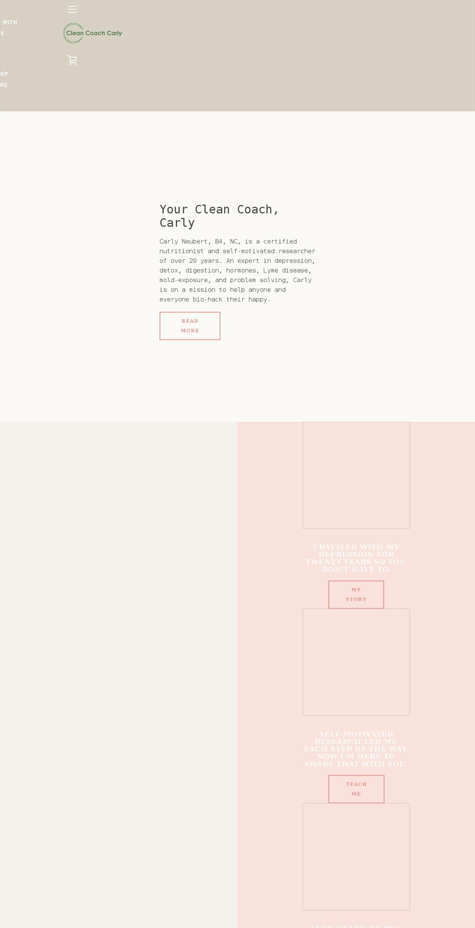 cleancoachcarly.com shopify website screenshot