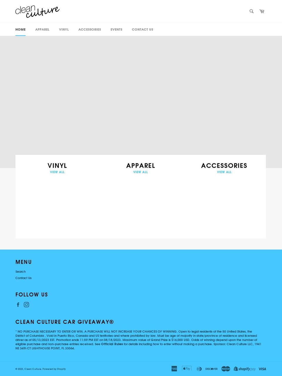 cleancultureshop.com shopify website screenshot