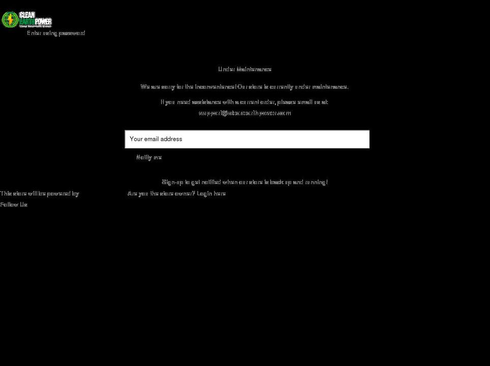 cleanearthpower.com shopify website screenshot