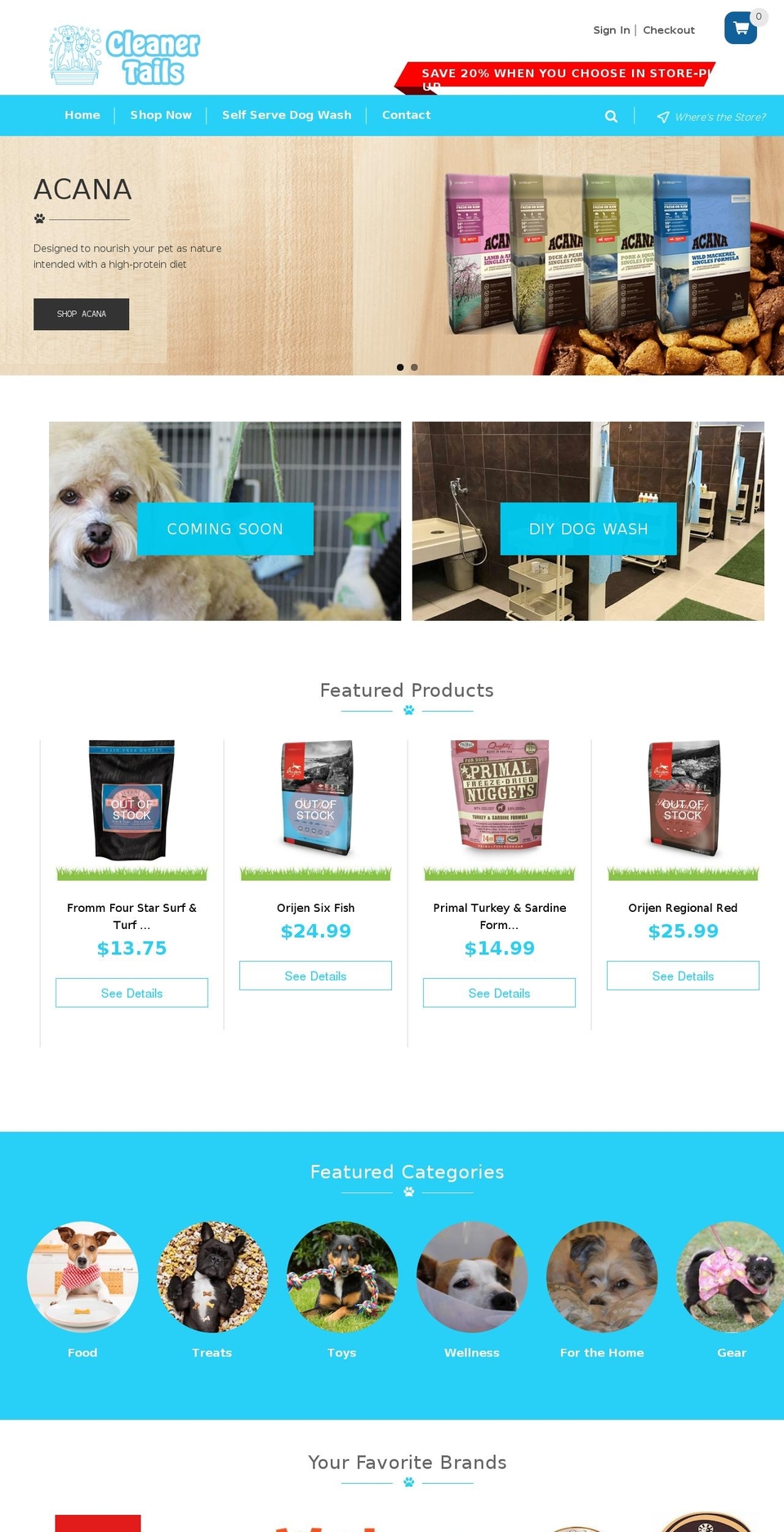 cleanertails.com — Shopify storefront screenshot