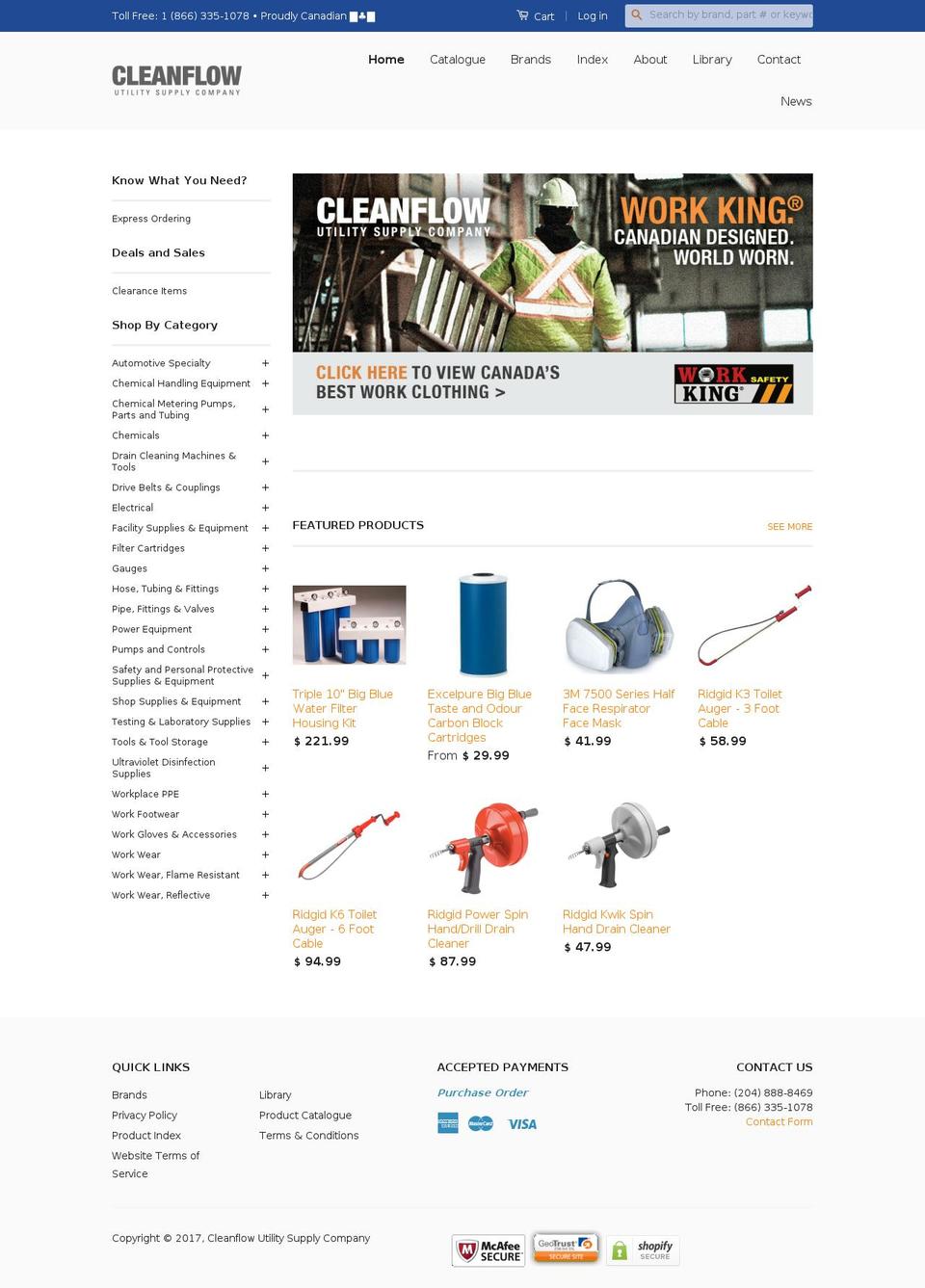 cleanflow.ca shopify website screenshot