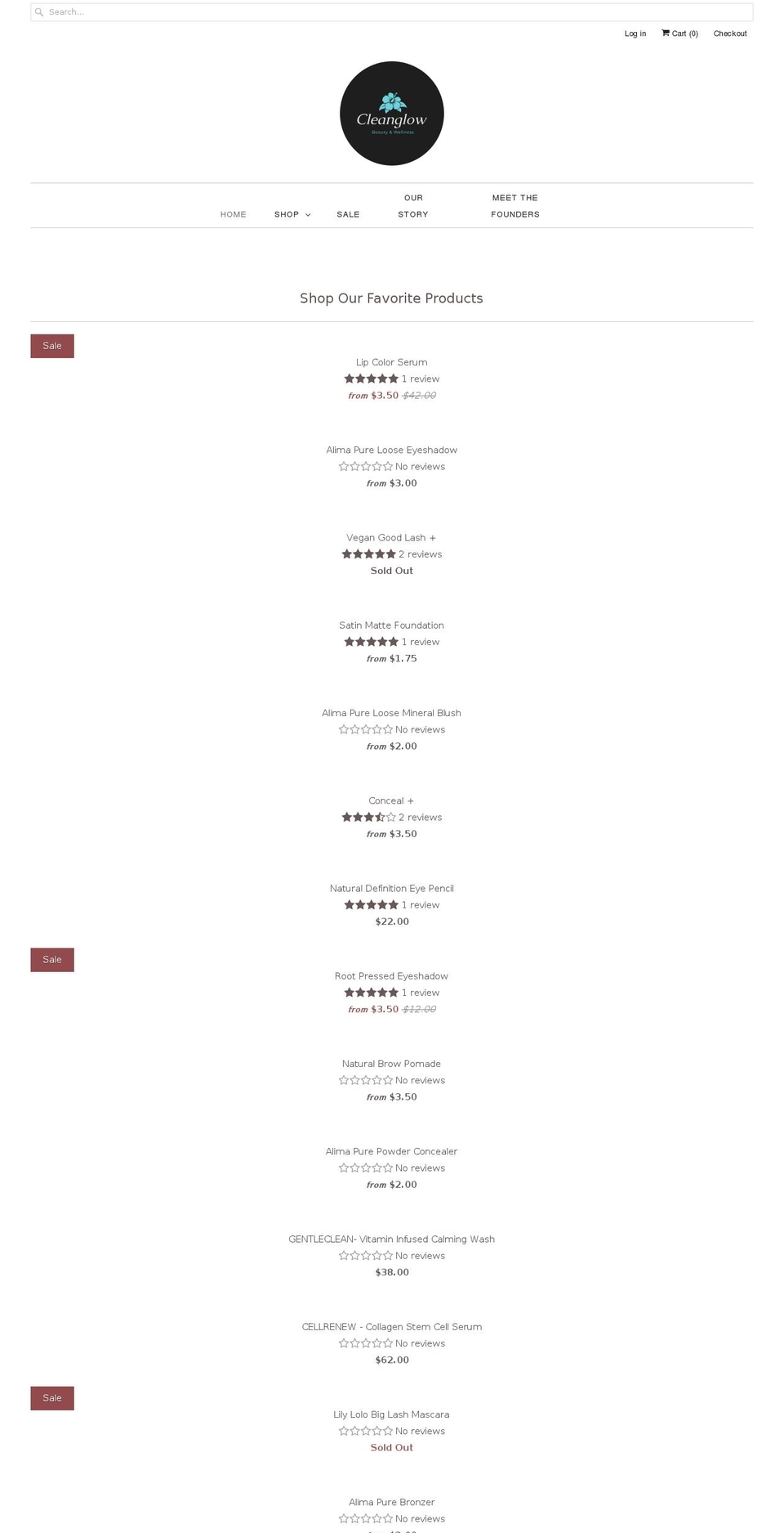 cleanglowbeautyandwellness.com shopify website screenshot