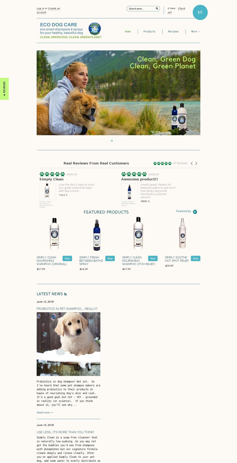 cleangreendog.com — Shopify storefront screenshot