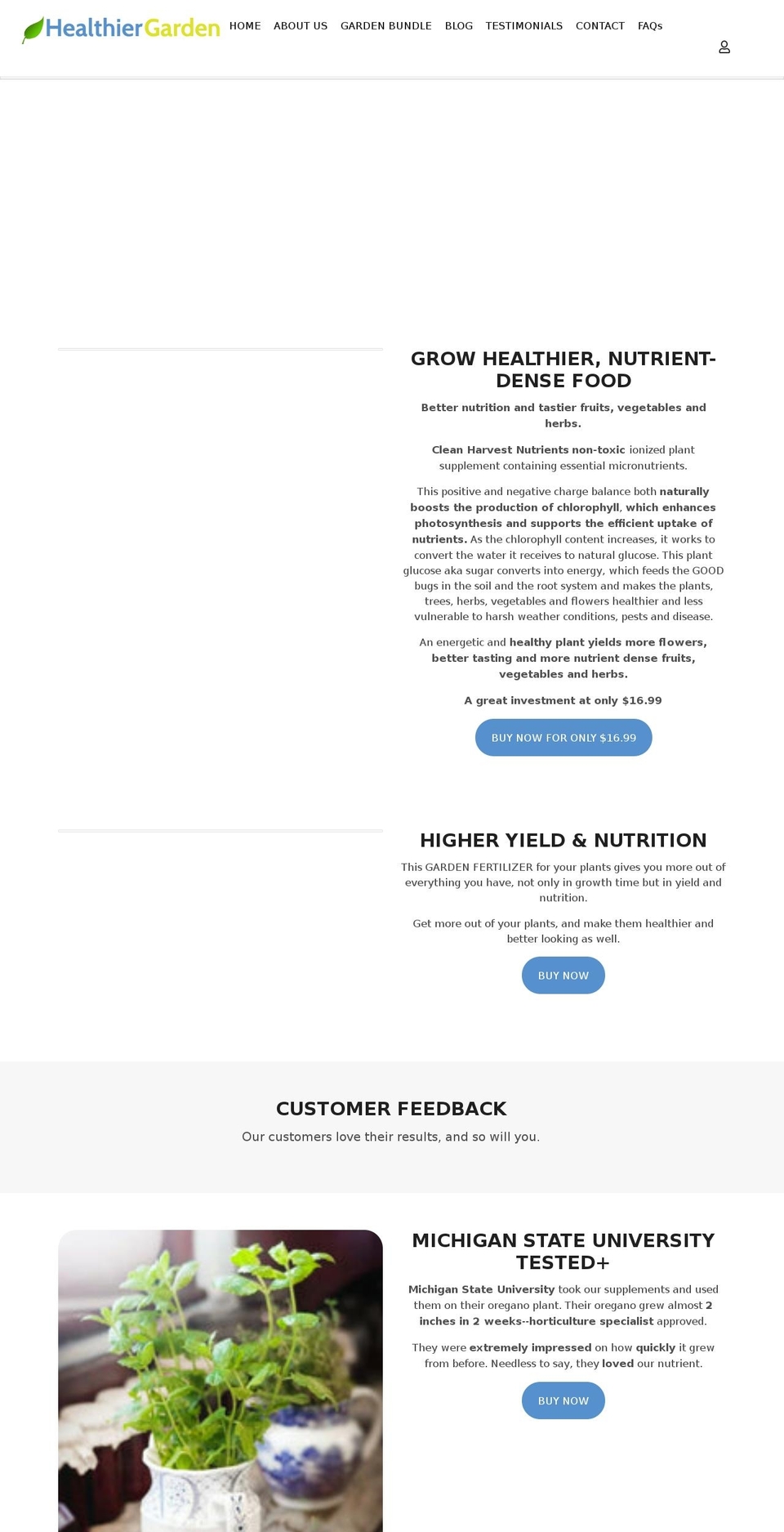 cleanharvestnutrients.com shopify website screenshot