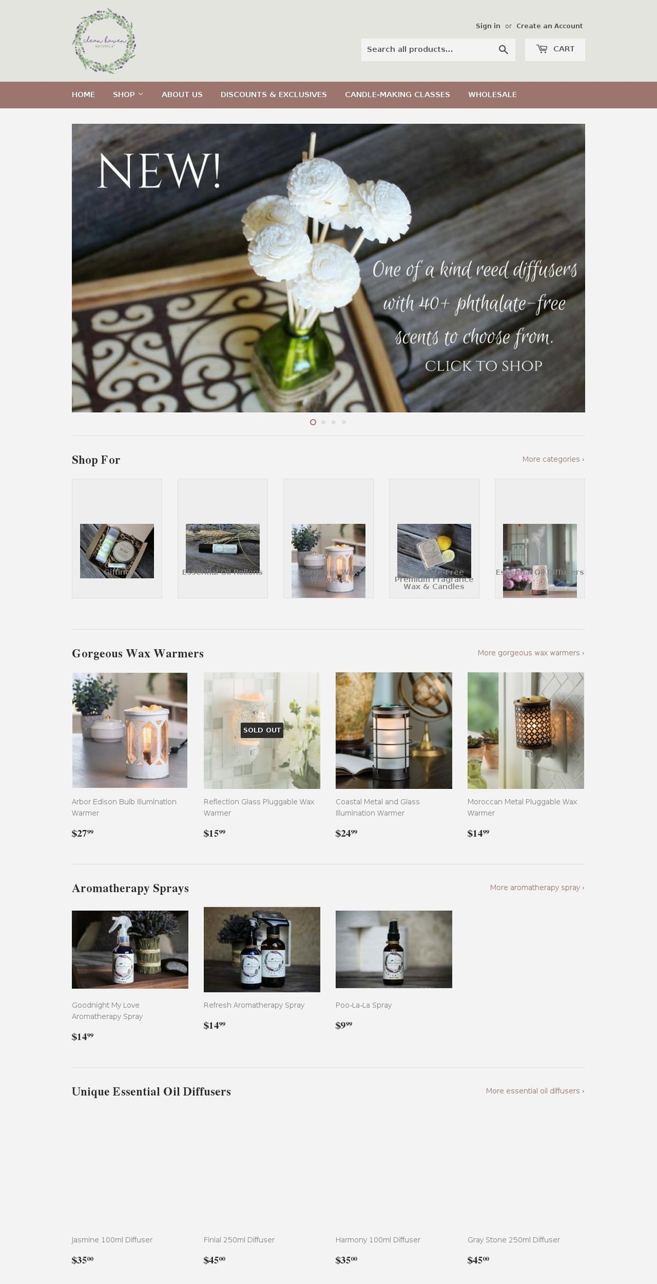 cleanhavennaturals.com — Shopify storefront screenshot
