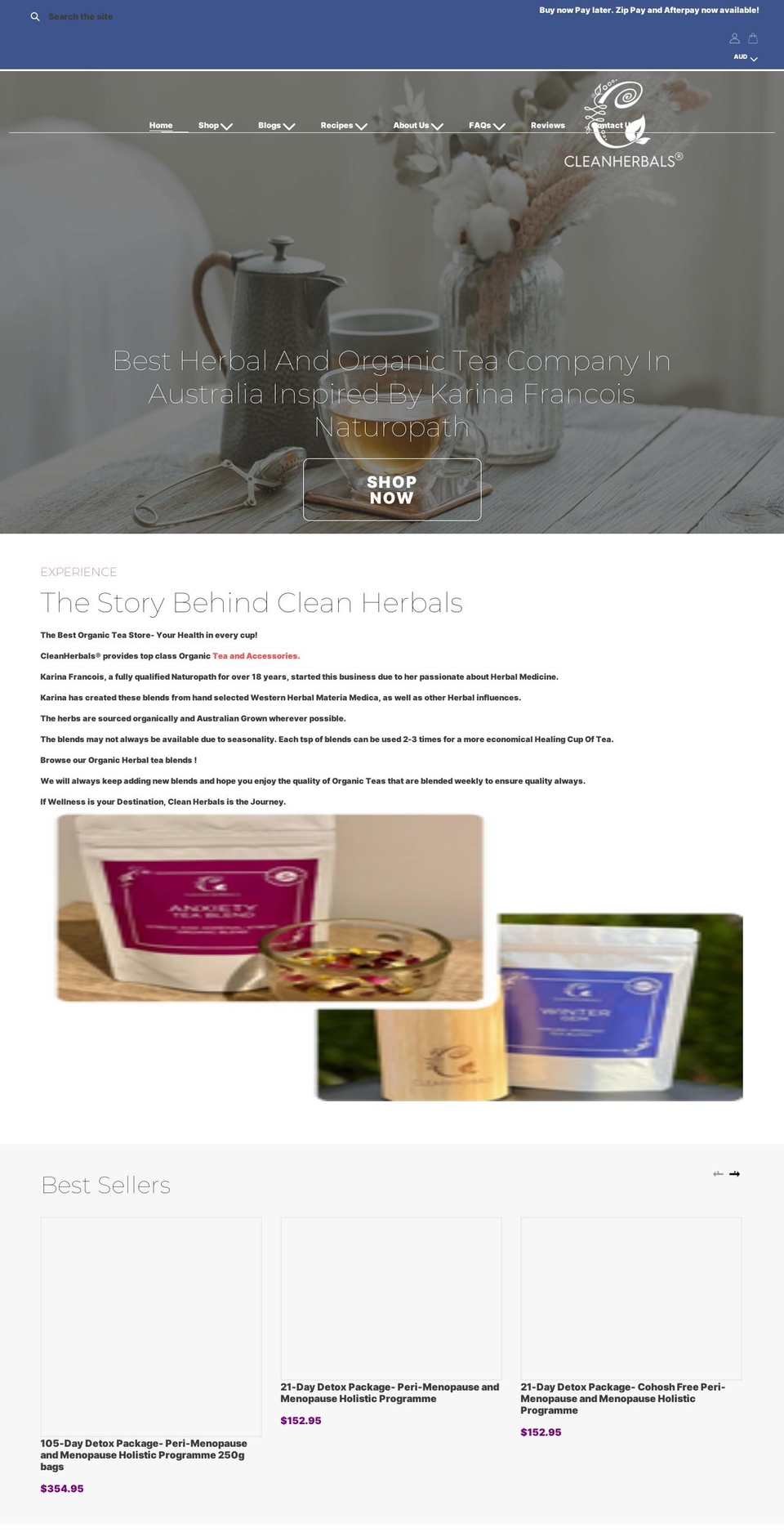 cleanherbals.com.au shopify website screenshot