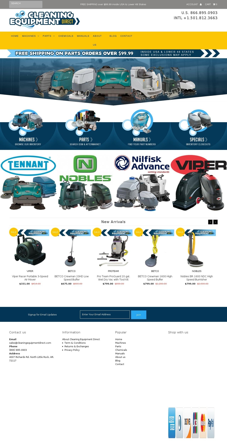 cleaningequipmentdirect.com shopify website screenshot